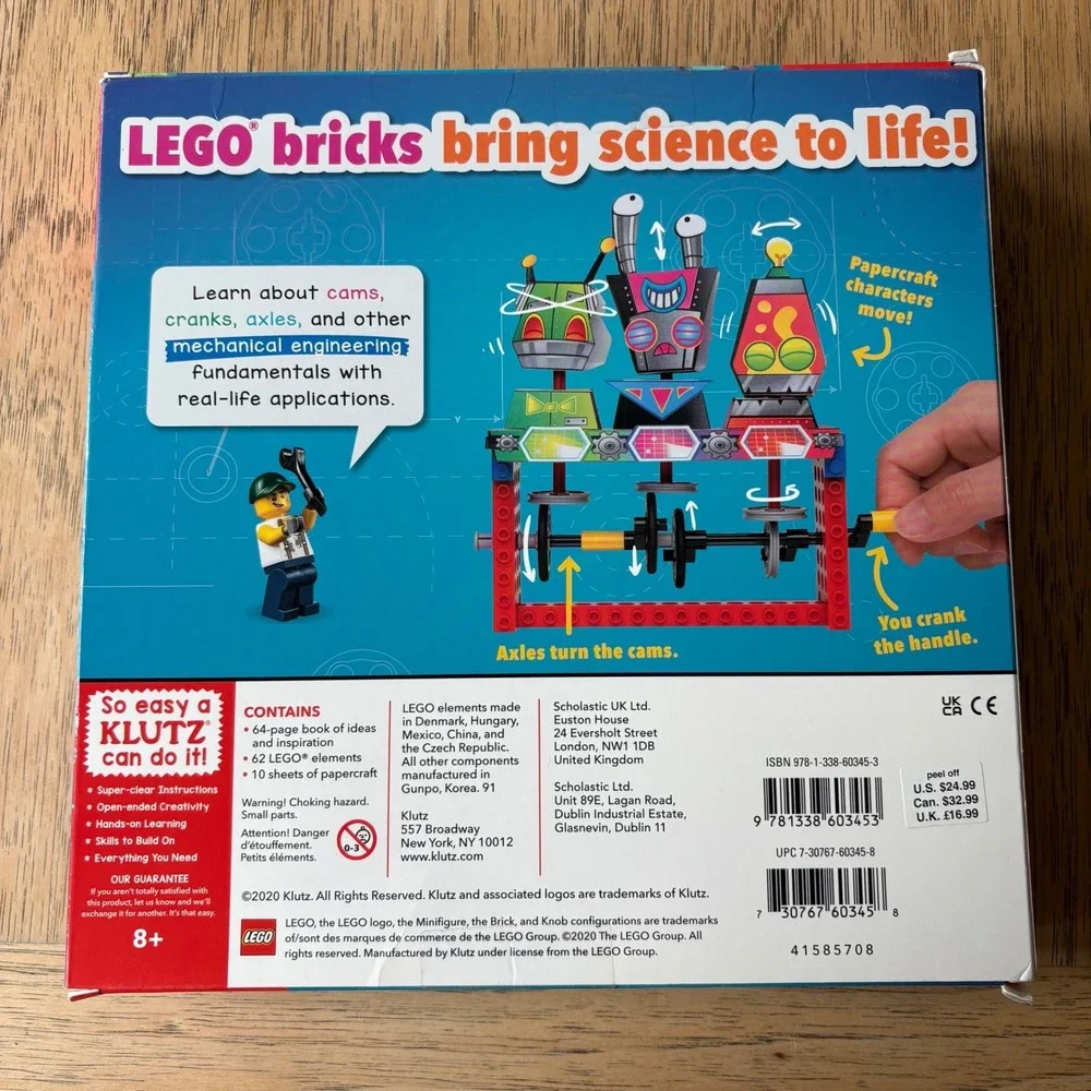 NIB LEGO Gear Bots Klutz STEM Building Kit Create 8 Machines 62 Elements‎ 2020
